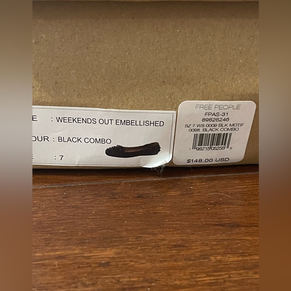 nwt nwb free people Elegant Black Beaded weekends out Women's Flats 7 sold out - Picture 5 of 6